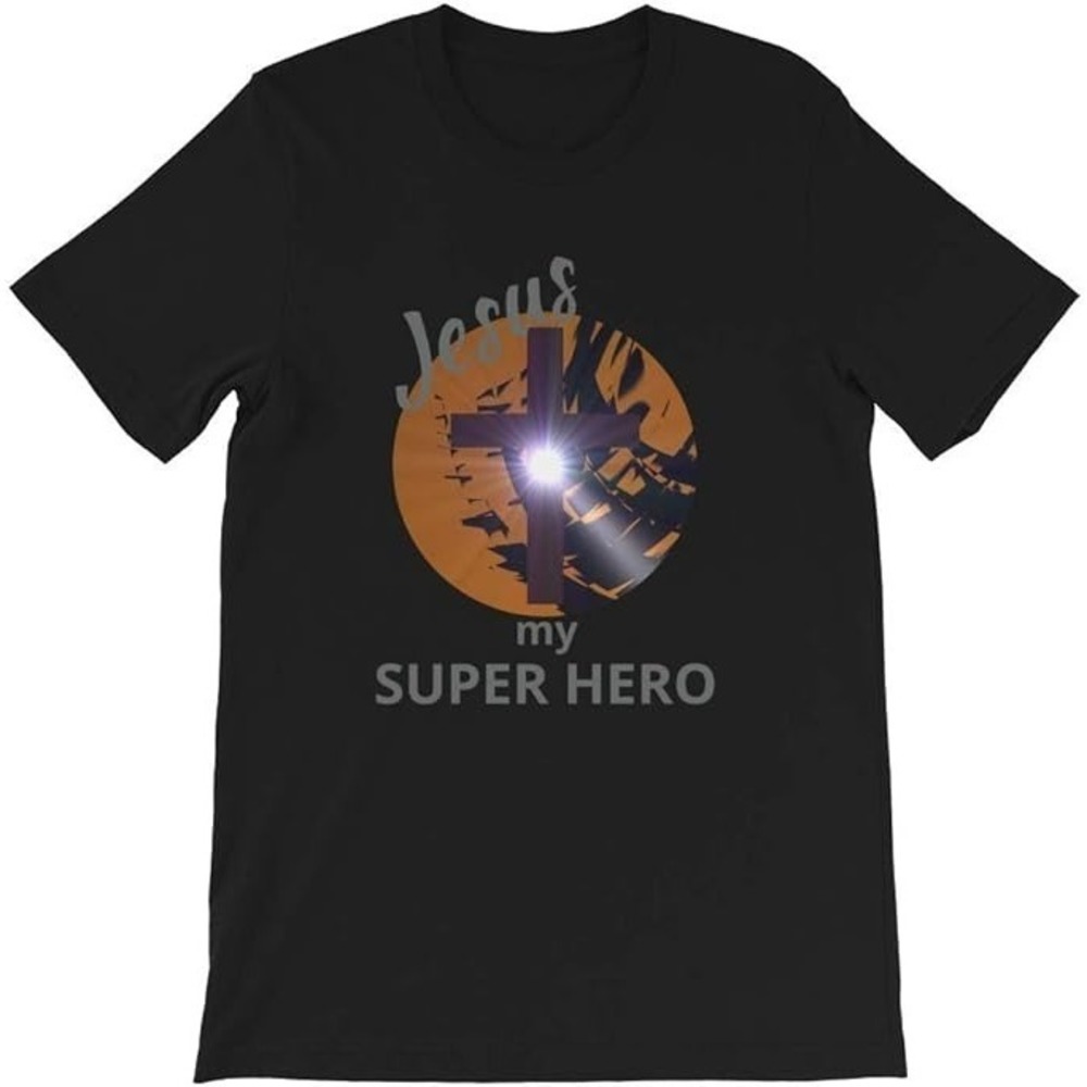 OFOX Jesus Super Hero Shirt. Short-Sleeve Unisex T-Shirt Unisex T-Shirt - Picture 1 of 4